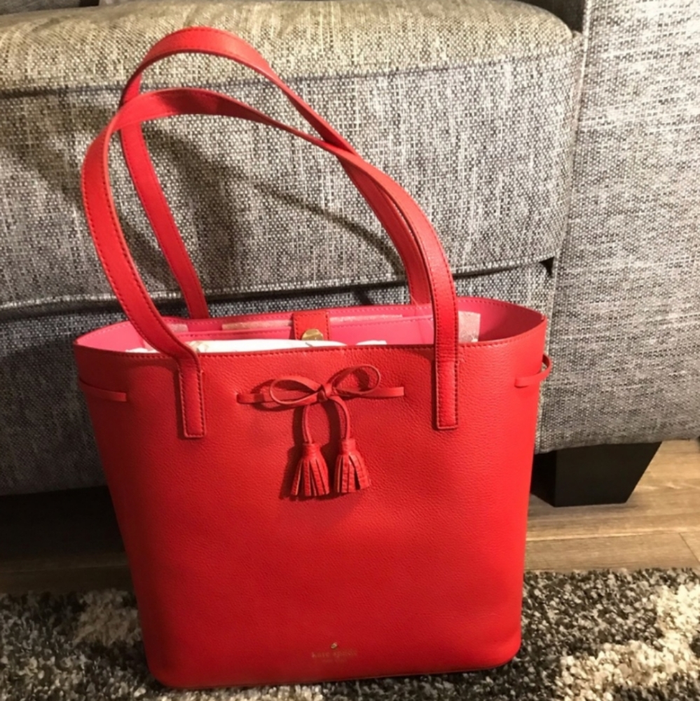 Red Kate spade tassel bag